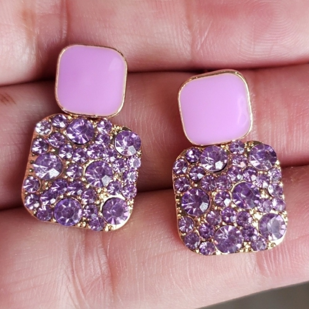 Shades of Violet Statement Earrings